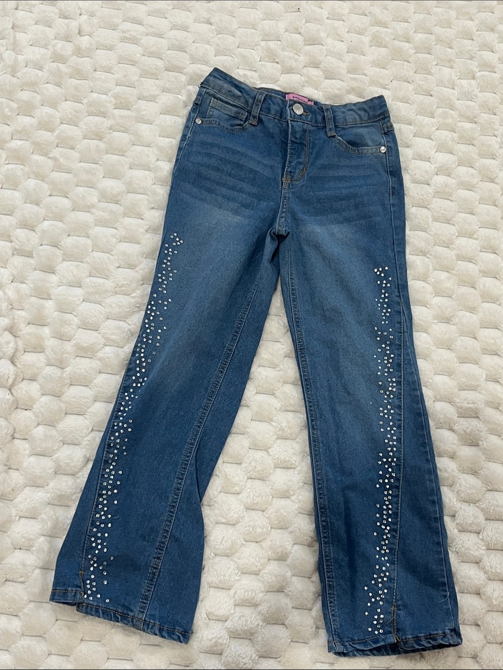 Vintage Beautees Dark Blue Jeans with Side Rhinestone Detail
